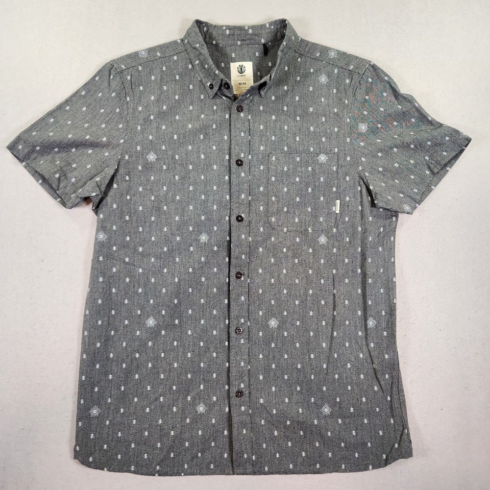 Element Shirt Mens Medium Gray Button Up Skateboarding